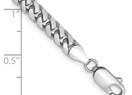 14K White Gold Solid Miami Cuban Link with Lobster Clasp Bracelet, 7 x 4.3mm