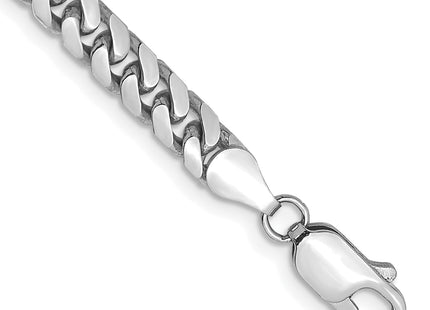 14K White Gold Solid Miami Cuban Link with Lobster Clasp Bracelet, 7 x 4.3mm