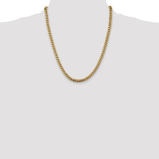 14K Solid Miami Cuban Link Chain with Lobster Clasp (Style DCU160-22)