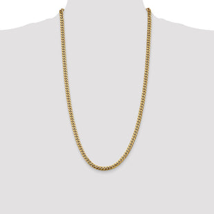 14K Solid Miami Cuban Link Chain with Lobster Clasp (Style DCU160-28)