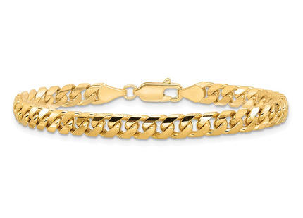 14K Solid Miami Cuban Link with Lobster Clasp Bracelet (Style DCU160-7)