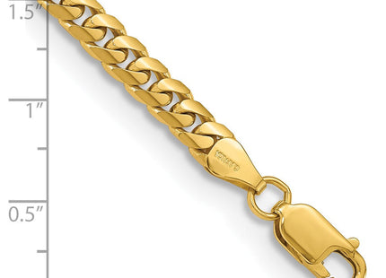 14K Solid Miami Cuban Link with Lobster Clasp Bracelet (Style DCU160-7)