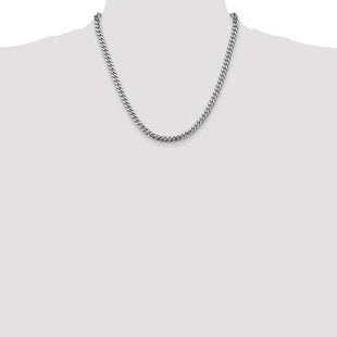 14K White Gold Solid Miami Cuban Link with Lobster Clasp Chain (Style DCU160W-20)