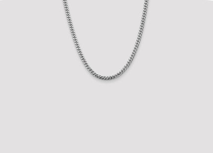 14K White Gold Solid Miami Cuban Link with Lobster Clasp Chain (Style DCU160W-22)