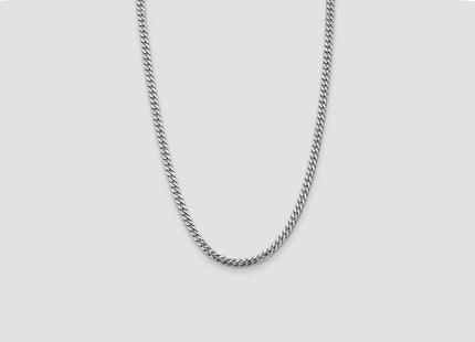 14K White Gold Solid Miami Cuban Link with Lobster Clasp Chain (Style DCU160W-26)