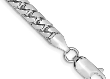 14K White Gold Solid Miami Cuban Link with Lobster Clasp Bracelet, 7 x 5mm