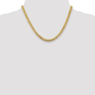 14K Solid Miami Cuban Link Chain with Lobster Clasp (Style DCU180-18)