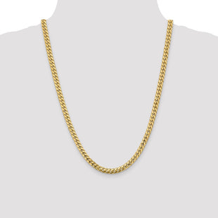14K Solid Miami Cuban Link with Lobster Clasp Chain (Style DCU180-24)