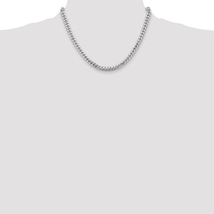 14K White Gold Solid Miami Cuban Link with Lobster Clasp Chain (Style DCU180W-18)