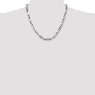 14K White Gold Solid Miami Cuban Link with Lobster Clasp Chain (Style DCU180W-20)