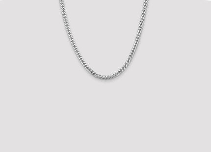 14K White Gold Solid Miami Cuban Link with Lobster Clasp Chain (Style DCU180W-22)