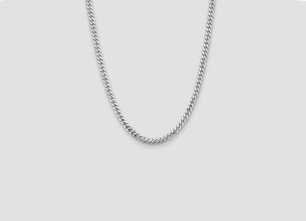 14K White Gold Solid Miami Cuban Link with Lobster Clasp Chain (Style DCU180W-24)