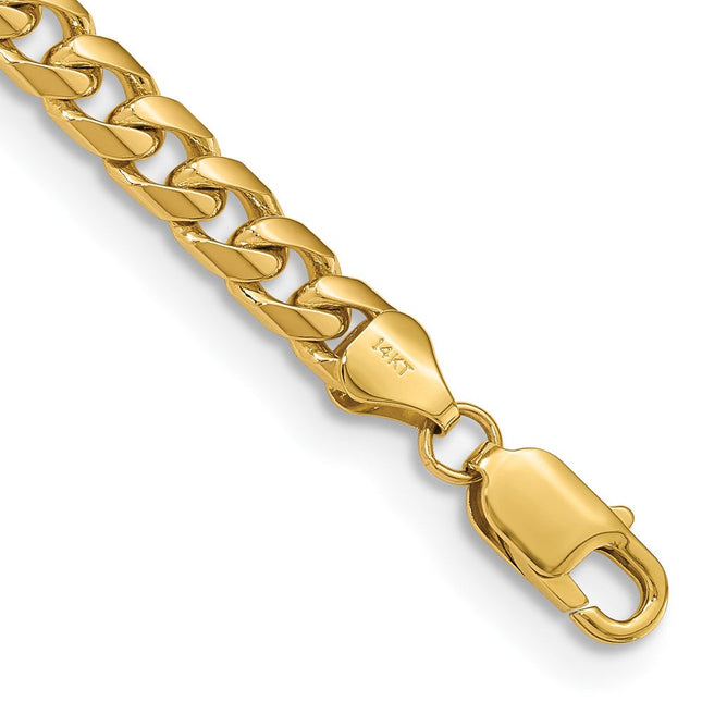 14K 8. Solid Miami Cuban Link with Lobster Clasp Bracelet