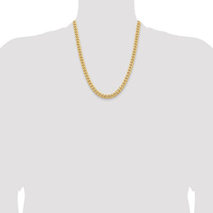 14K Solid Miami Cuban Link with Lobster Clasp Chain (Style DCU220-22)