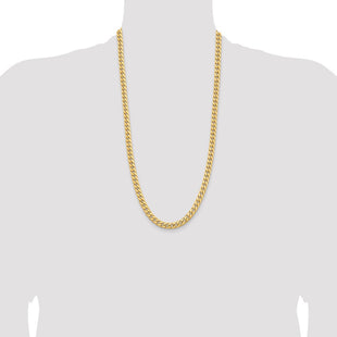 14K Solid Miami Cuban Link Chain with Lobster Clasp (Style DCU220-28)