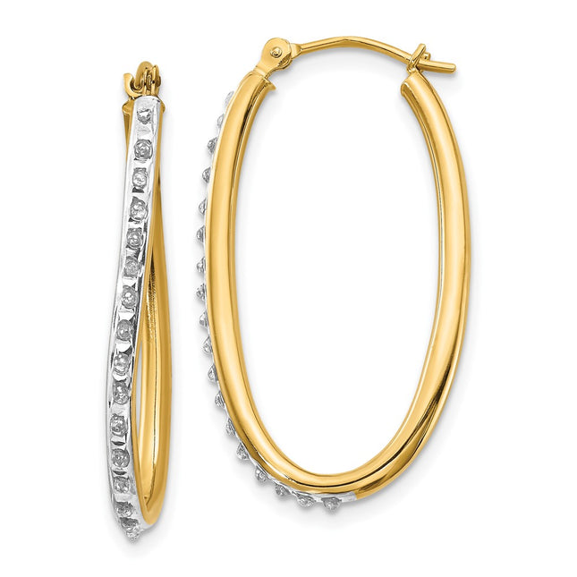 14k Yellow Gold Earrings Style DF111 - Classique Jewelry Inc.