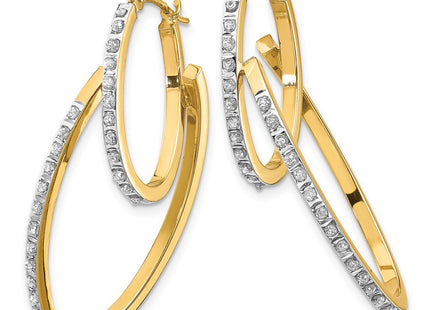 14k Yellow Gold Earrings Style DF113 - Classique Jewelry Inc.