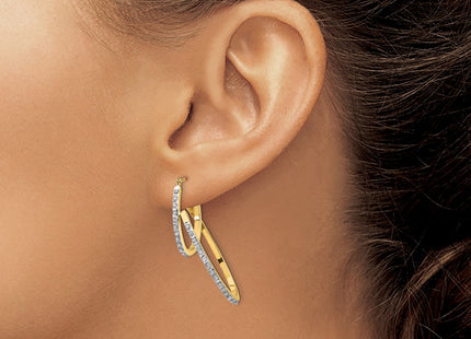 14k Yellow Gold Earrings Style DF113 - Classique Jewelry Inc.