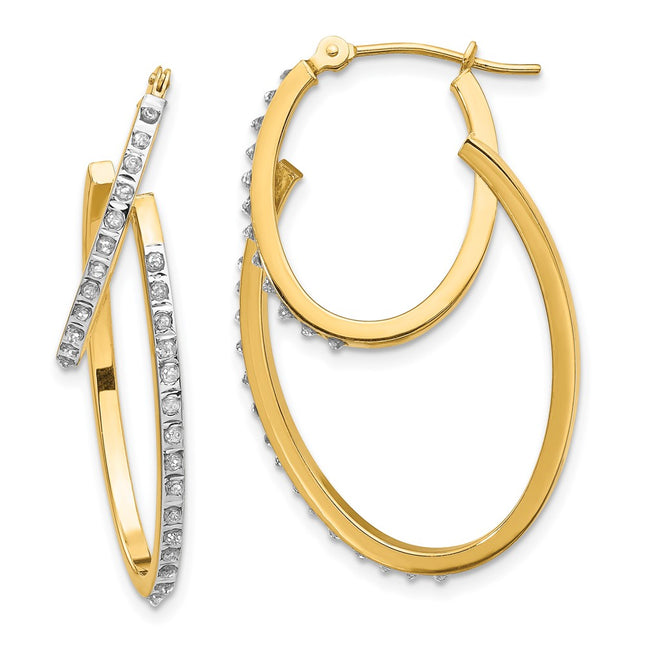 14k Yellow Gold Earrings Style DF113 - Classique Jewelry Inc.