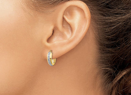 14K white gold diamond hoop earrings, another view