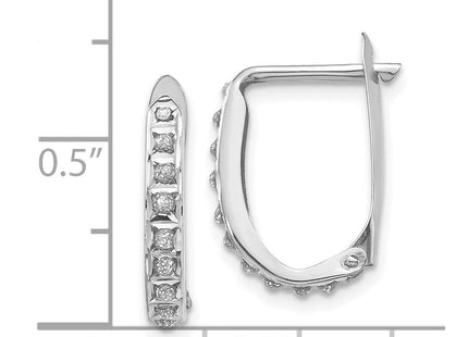 14k White Gold Diamond Fascination Hoop Earrings (Style DF141)