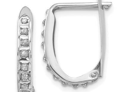 14k White Gold Diamond Fascination Hoop Earrings (Style DF141)