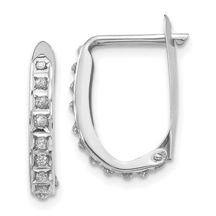 14k White Gold Diamond Fascination Hoop Earrings (Style DF141)