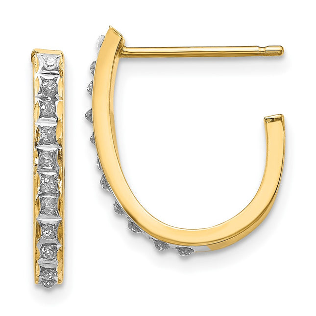 14k Yellow Gold Earrings Style DF144 - Classique Jewelry Inc.