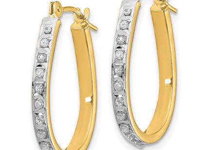 14k Yellow & Rhodium Earrings Style DF146 - Classique Jewelry Inc.