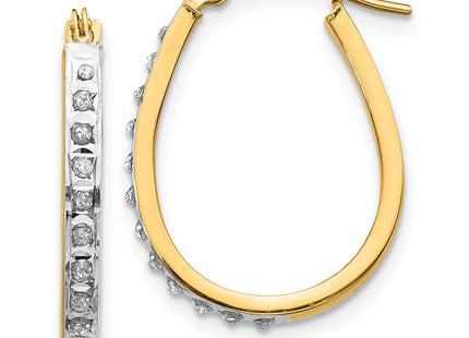 14k Yellow & Rhodium Earrings Style DF146 - Classique Jewelry Inc.