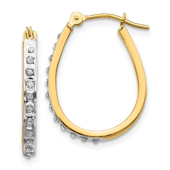 14k Yellow & Rhodium Earrings Style DF146 - Classique Jewelry Inc.