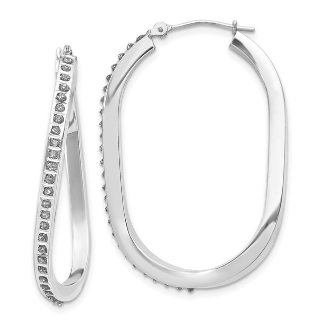 14k White Gold Earrings Style DF151 - Classique Jewelry Inc.