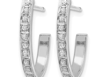 14K white gold diamond hoop earrings, alternate view