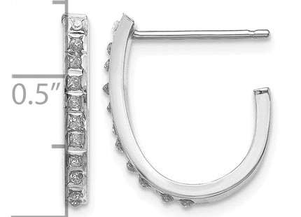 14k White Gold Diamond Fascination Hoop Earrings, 18 x 2mm
