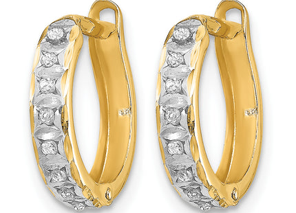 14k Diamond Fascination Round Hinged Hoop Earrings
