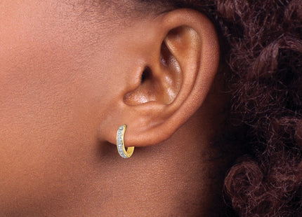 14k Diamond Fascination Round Hinged Hoop Earrings