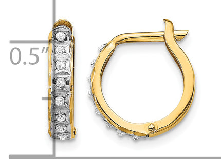 14k Diamond Fascination Round Hinged Hoop Earrings