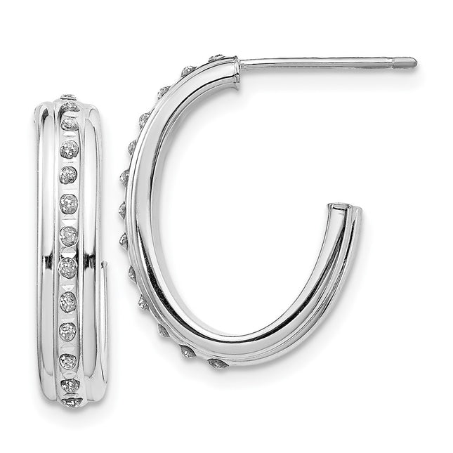 14k White Gold Earrings Style DF244 - Classique Jewelry Inc.