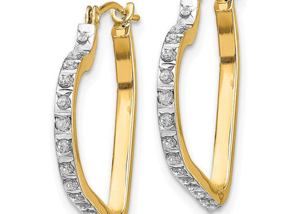 14K white gold diamond hoop earrings, alternate view