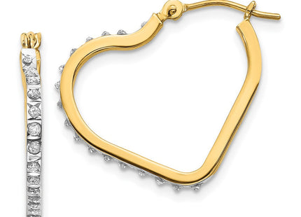 14K white gold diamond hoop earrings