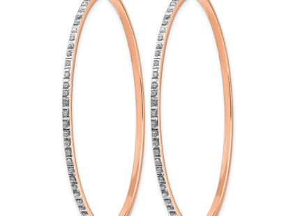 14k Rose Gold Diamond Fascination Round Hinged Hoop Earrings, 52 x 52mm