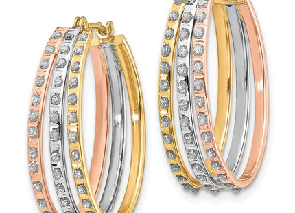14k Tri-Color Earrings Style DF287 - Classique Jewelry Inc.