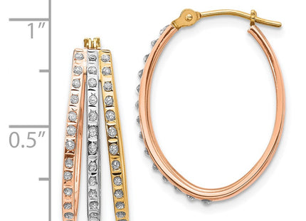 14k Tri-Color Earrings Style DF287 - Classique Jewelry Inc.