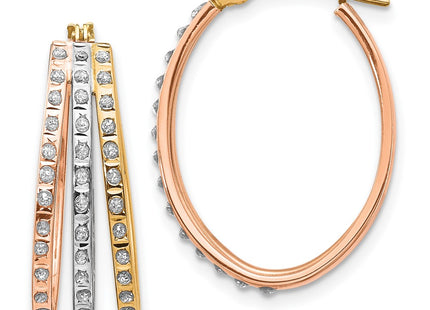 14k Tri-Color Earrings Style DF287 - Classique Jewelry Inc.