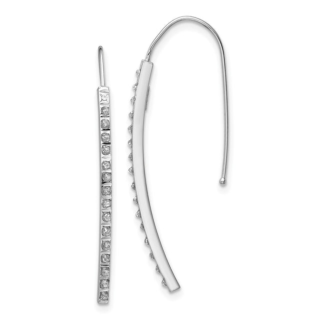 14k White Gold Earrings Style DF328 - Classique Jewelry Inc.