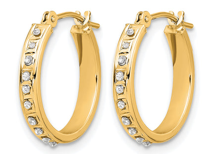 14K Diamond Fascination Polished Hoop Earrings