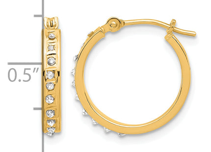 14K Diamond Fascination Polished Hoop Earrings
