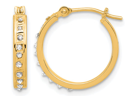 14K Diamond Fascination Polished Hoop Earrings