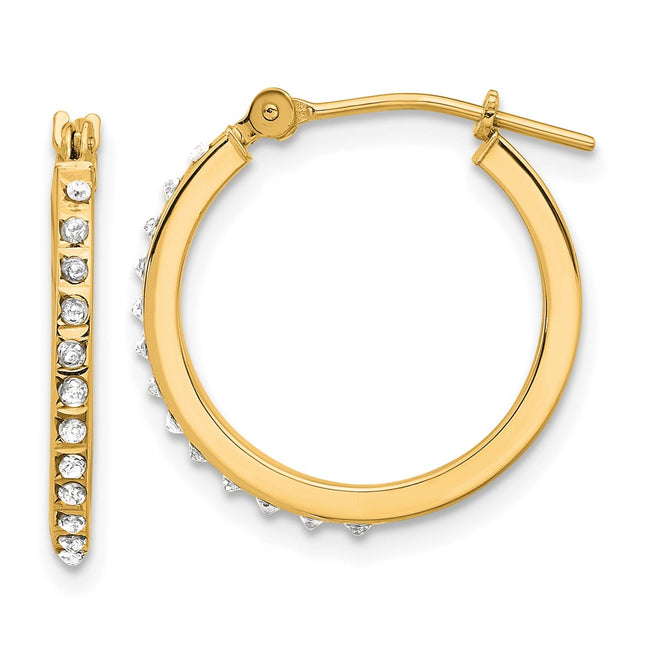 14k Yellow Gold Earrings Style DF347 - Classique Jewelry Inc.