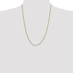 14K Semi Solid Diamond-cut Rope with Lobster Clasp Chain (Style DH014-24)
